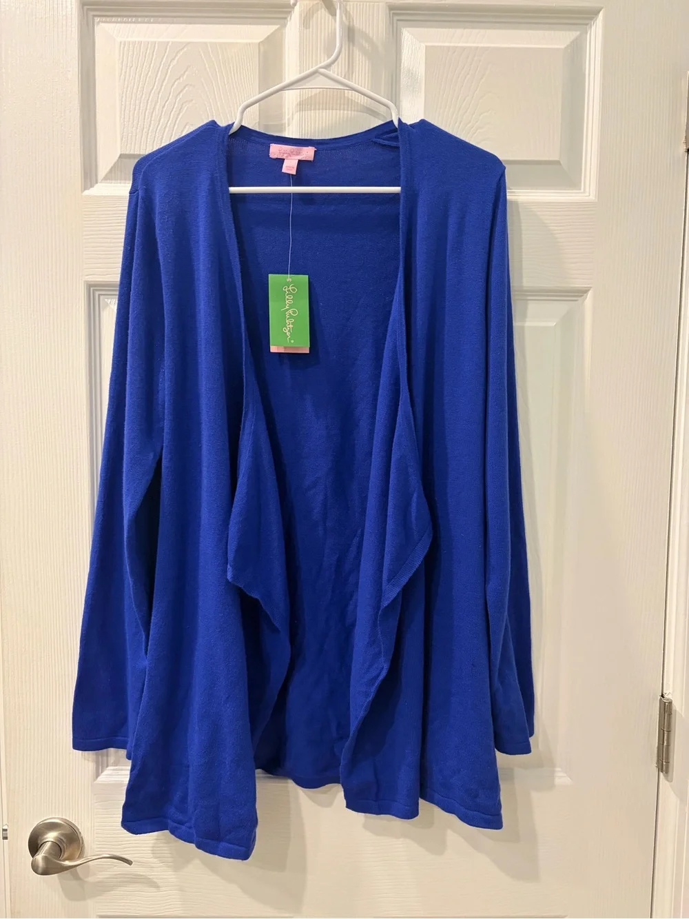 NWT Lilly Pulitzer Dustin Open-Front Cardigan Sweater in Royal Purple Large - Picture 2 of 3